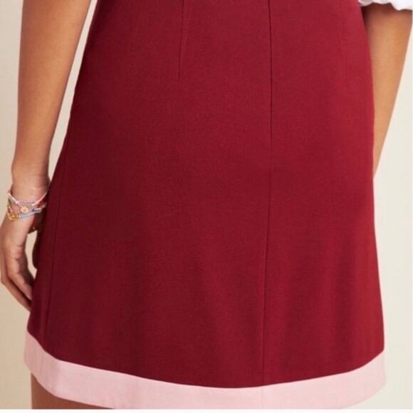 ANTHROPOLOGIE Hutch Milan Color Blocked A line Mini Skirt Buttons Size 4 - Picture 11 of 11